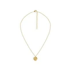Collier Pendentif Médaille Martelée (plaqué Or) -Jollia Soldes Magasin collier medaille martele plaque or 1 2