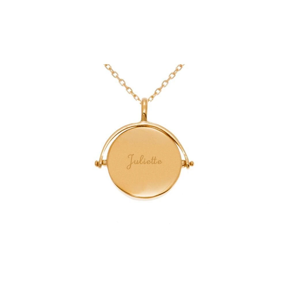 Collier Médaille Nacre Réversible (plaqué Or) 4 Collier Médaille Nacre Réversible (plaqué Or) – Image 2