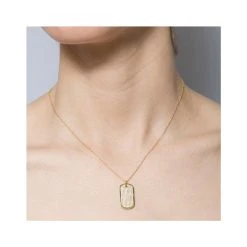 Collier Pendentif Plaque Zircons (doré) -Jollia Soldes Magasin collier medaille rectangle strass