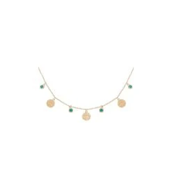 Collier Mini Médailles Et Perles (turquoise)