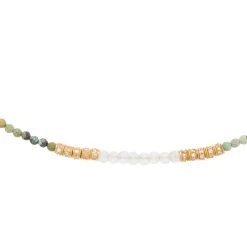 Collier Multi Pierres Et Zircons (turquoise) -Jollia Soldes Magasin collier multi pierre vert zircon1