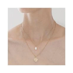 Collier Multirangs Médaille Et Perle De Culture (doré) -Jollia Soldes Magasin collier multi rangs pendentif perle 2