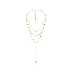 Collier Multirangs Triple Chaîne (plaqué Or)