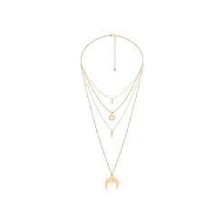 Collier Multirangs Pendentif (doré)