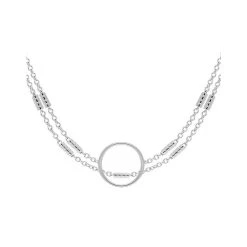 Collier 2 Rangs Anneau (argent)