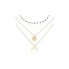 Collier Multirangs Perles Fines Et Corne (onyx) -Jollia Soldes Magasin collier multirangs corne medaille noir