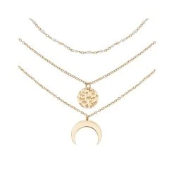 Collier Multirangs Corne (blanc)