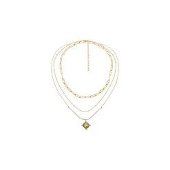 Collier Multirangs Maillons Et étoile (amazonite) -Jollia Soldes Magasin collier multirangs maillons pierre bleu 2