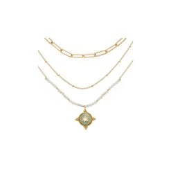 Collier Multirangs Maillons Et étoile (amazonite)