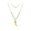 Collier Multirangs Perles Pendentif Corne (doré) -Jollia Soldes Magasin collier multirangs perles pendentif vert corne