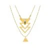 Collier Multirangs Et Triangles (doré) -Jollia Soldes Magasin collier multirangs triangle pierre or dore2