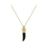Collier Corne Noire (plaqué Or) -Jollia Soldes Magasin collier or corne noir
