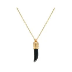Collier Corne Noire (plaqué Or)