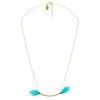 Collier Rio Trapèze -Jollia Soldes Magasin collier or plume turquoise dore caroline najman 1