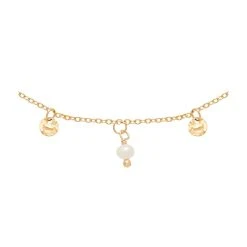 Collier Mini Pampilles Et Perles De Culture (doré) -Jollia Soldes Magasin collier pampille perle dore 1 1