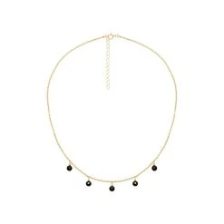Collier Pierre Suspendues (onyx Noir) -Jollia Soldes Magasin collier pampilles perles fines noires 2
