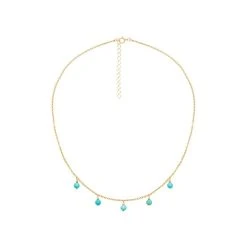 Collier Pierre Suspendues (turquoise) -Jollia Soldes Magasin collier pampilles perles fines turquoise 2