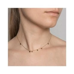Collier Pastilles Asymétriques (doré) -Jollia Soldes Magasin collier pastille dore asymetrique