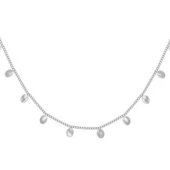 Collier Pastilles Ovales Martelées (argenté)