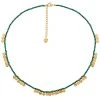 Collier Pastilles Dorées Et Malachite (Vert) -Jollia Soldes Magasin collier pastilles dores malachite