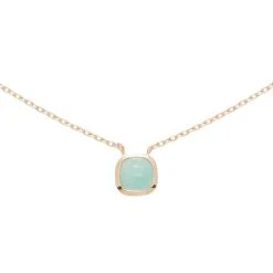 Collier Pendentif Carré (amazonite)