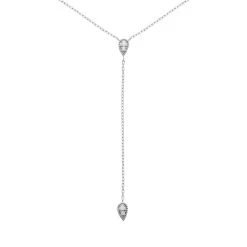 Collier Chaîne Goutte Zircon (argent)