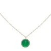 Collier Pendentif Pierre Ronde (agate Verte) -Jollia Soldes Magasin collier pendentif pierre malachite 1