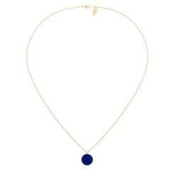 Collier Pendentif Pierre Plate (lapis) -Jollia Soldes Magasin collier pendentif pierre ronde lapis 1