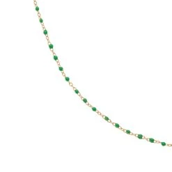 Collier Petites Perles émaillées Vertes (doré) -Jollia Soldes Magasin collier perle fine emaillee vert 2