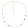 Collier Perles Fines émeraude (doré)