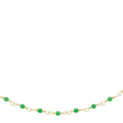 Collier Perles Fines émeraude (doré) -Jollia Soldes Magasin collier perle fine emeraude1