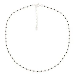 Collier Perles Fines Onyx Noir (argent)