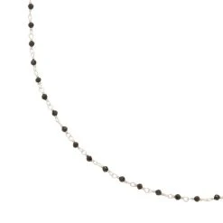 Collier Perles Fines Onyx Noir (argent) -Jollia Soldes Magasin collier perle fine noir argent1 1