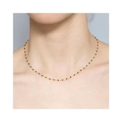 Collier Perles Fines Noires (doré) -Jollia Soldes Magasin collier perle fine noir une a une