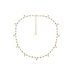 Collier Perles Fines Et Pastilles (bordeaux)