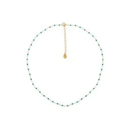 Collier Perles Fines Turquoise (doré)