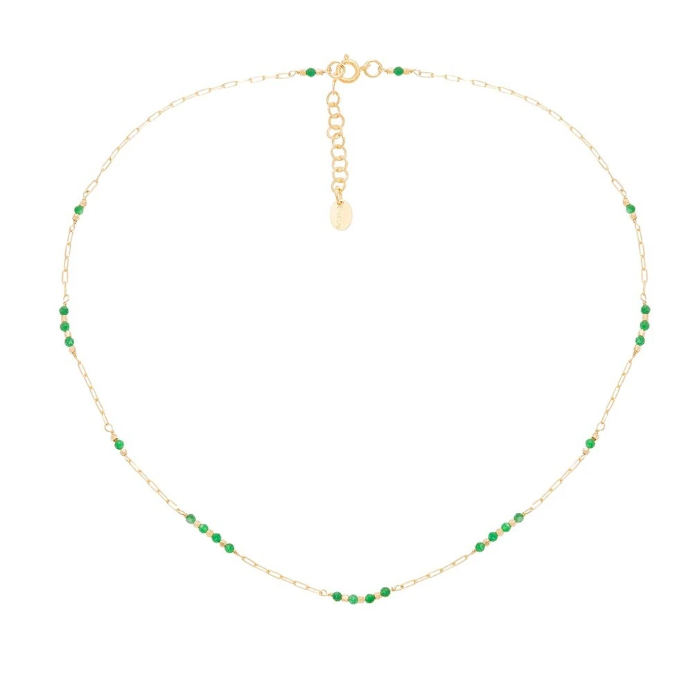 Collier Mini Maillon émeraude (doré) 3 Collier Mini Maillon émeraude (doré)