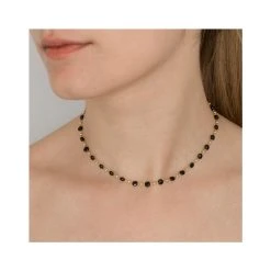 Collier Pierres Fines (onyx Noir) -Jollia Soldes Magasin collier perles fines noires 3