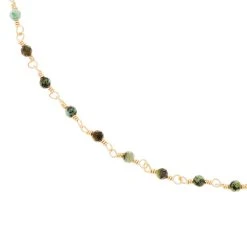 Collier Perles Fines Turquoise Africaine (doré) -Jollia Soldes Magasin collier perles fines turquoise africaine dore siloe gros plan