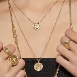 Bague Médaille Croix Zircon (plaqué Or) -Jollia Soldes Magasin collier petit coeur zircon 1