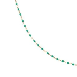 Collier Petites Perles émaillées (turquoise) -Jollia Soldes Magasin collier petite perle turquoise 1
