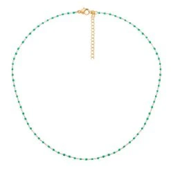 Collier Petites Perles émaillées (turquoise) -Jollia Soldes Magasin collier petite perle turquoise 1