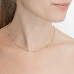 Collier Perles Fines Aqua (doré) -Jollia Soldes Magasin collier pierre aqua