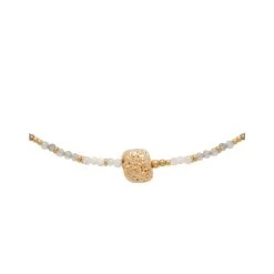 Collier Pierres Et Pépite Dorée (beige)