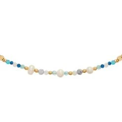 Collier Perles Semi-précieuses (bleu)