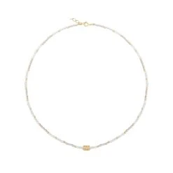 Collier Perles (labradorite/gris)