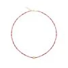 Collier Perles (grenat/prune) -Jollia Soldes Magasin collier pierre rose