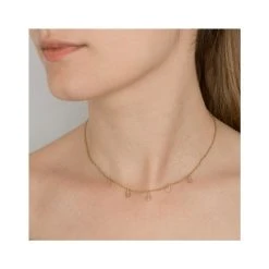Collier Pierre Suspendues (pierre Du Soleil) -Jollia Soldes Magasin collier pierre suspendu rose 1