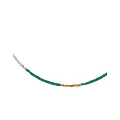 Collier Perles Fines (howlite/turquoise) -Jollia Soldes Magasin collier pierre turquoise dore
