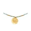Collier Pierres Et Médailles Martelée (amazonite) -Jollia Soldes Magasin collier pierres medaille martele dore 2